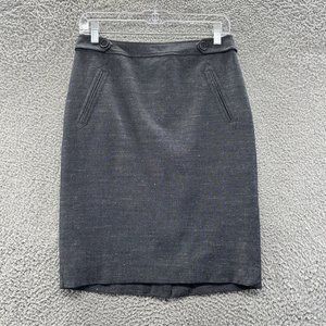 LOFT Skirt Women's Size 4 Gray Pencil Skirt Back Slit Ladies Size 4
